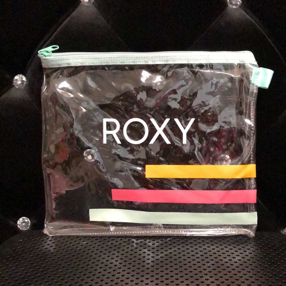 🌴 ROXY 🌴 Clear Plastic Zipper Pouch. NWOT.
